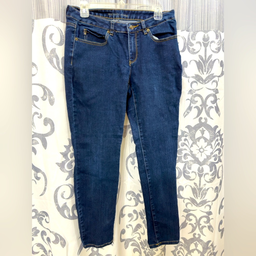 EUC Michael Kors Dark‎ Blue Skinny Jeans Size 8